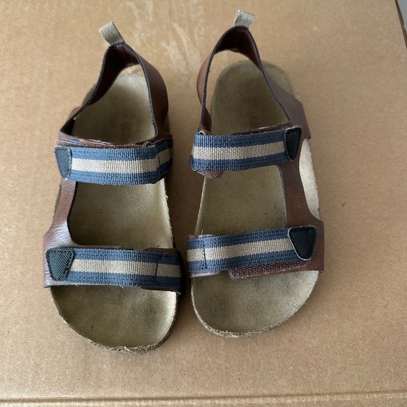 Carter’s | Toddler Faux Leather Cork Sandals size 12T Brown Navy Neutral - Picture 4 of 6